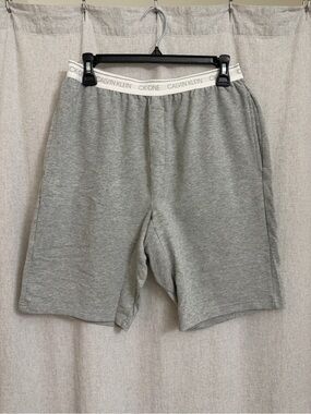 Calvin Klein Men’s Light Gray Athletic Lounge Shorts with White CK One Waistband